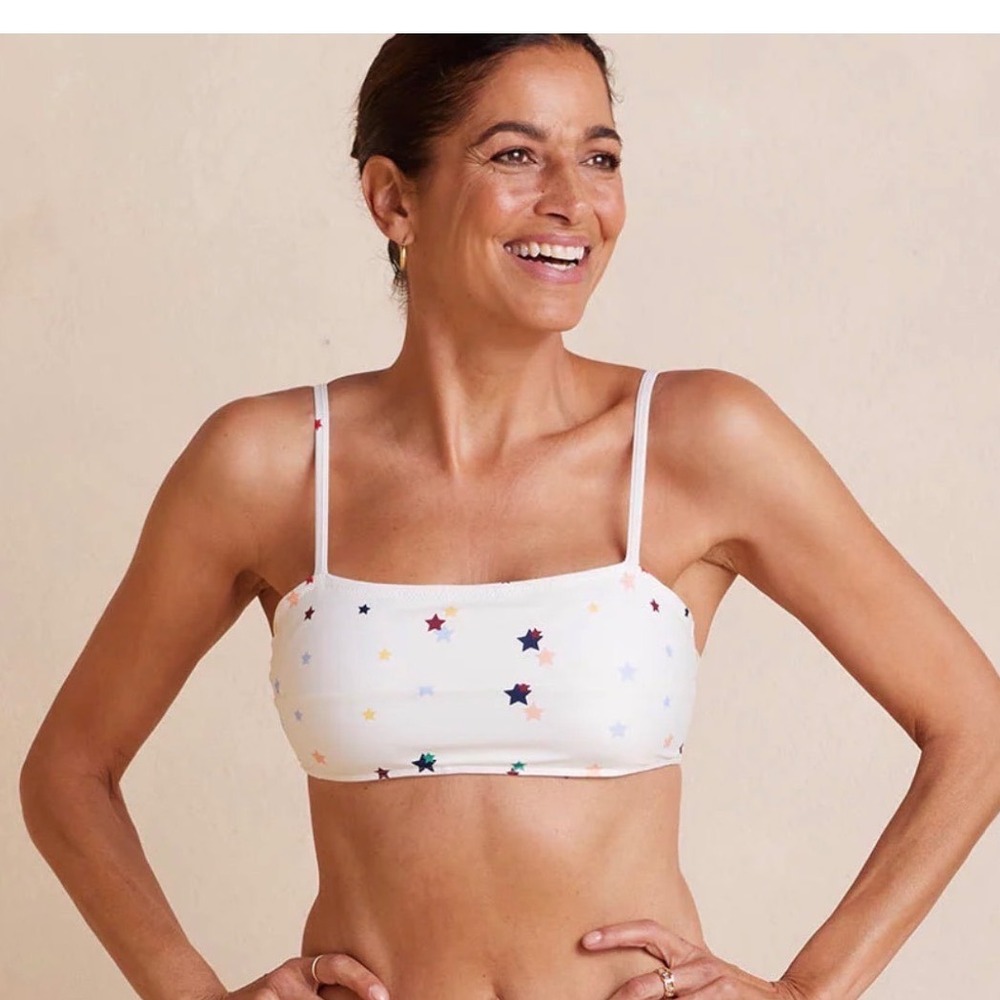 Summersalt Oasis Bikini Top Multicolor Star Print Adjustable Straps Size 8 NWT